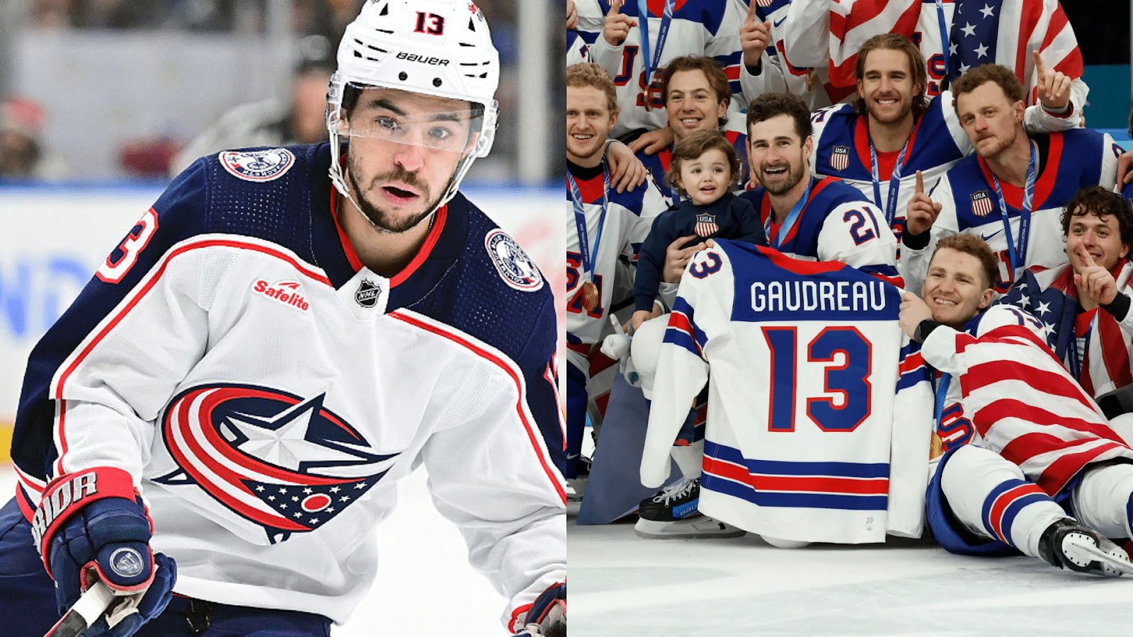 Yhdysvaltain joukkue kunnioitti Johnny Gaudreauta voitettuaan olympiakultaa