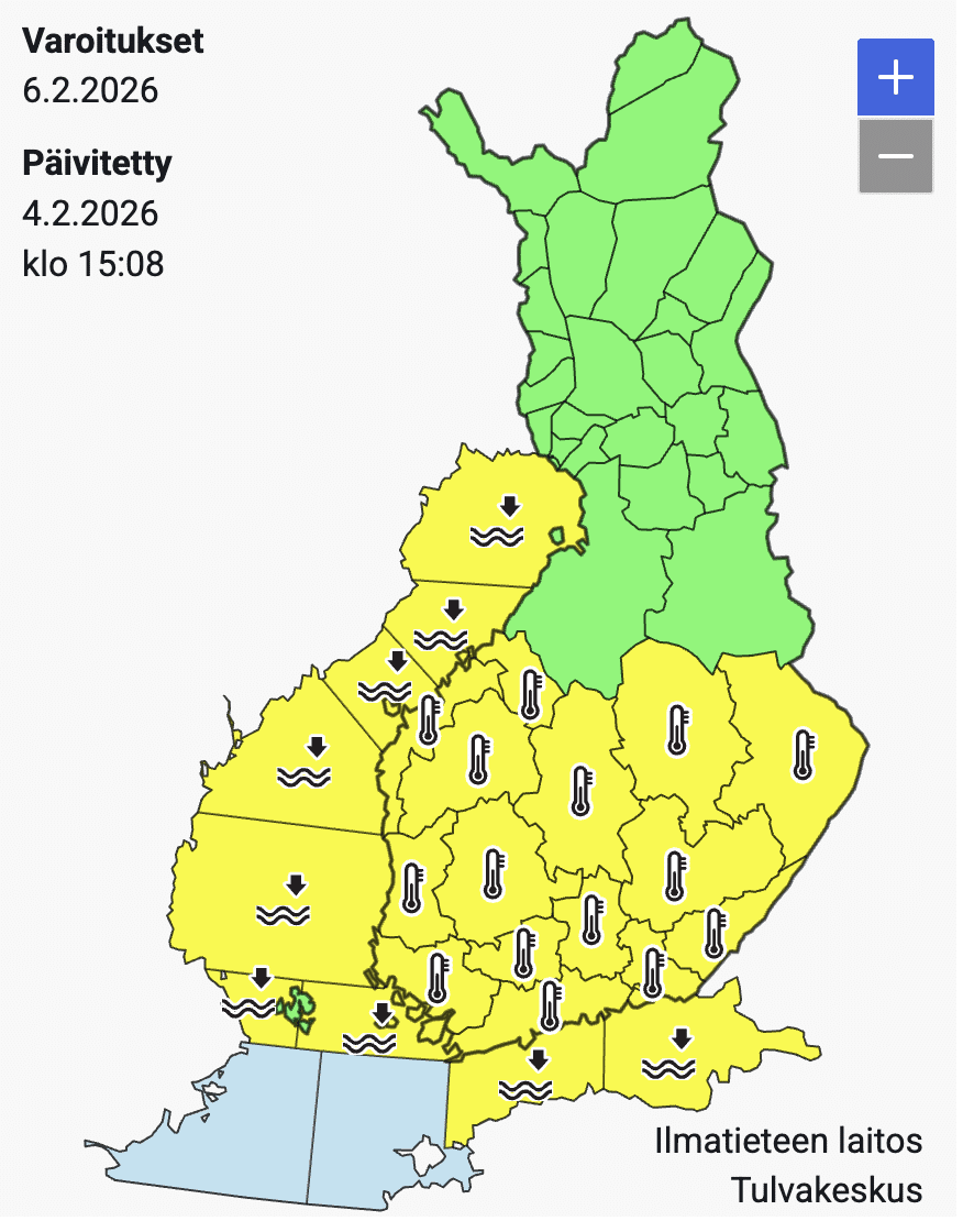 Talven pakkashuippu lähestyy: jopa –30 astetta mahdollinen etelässä