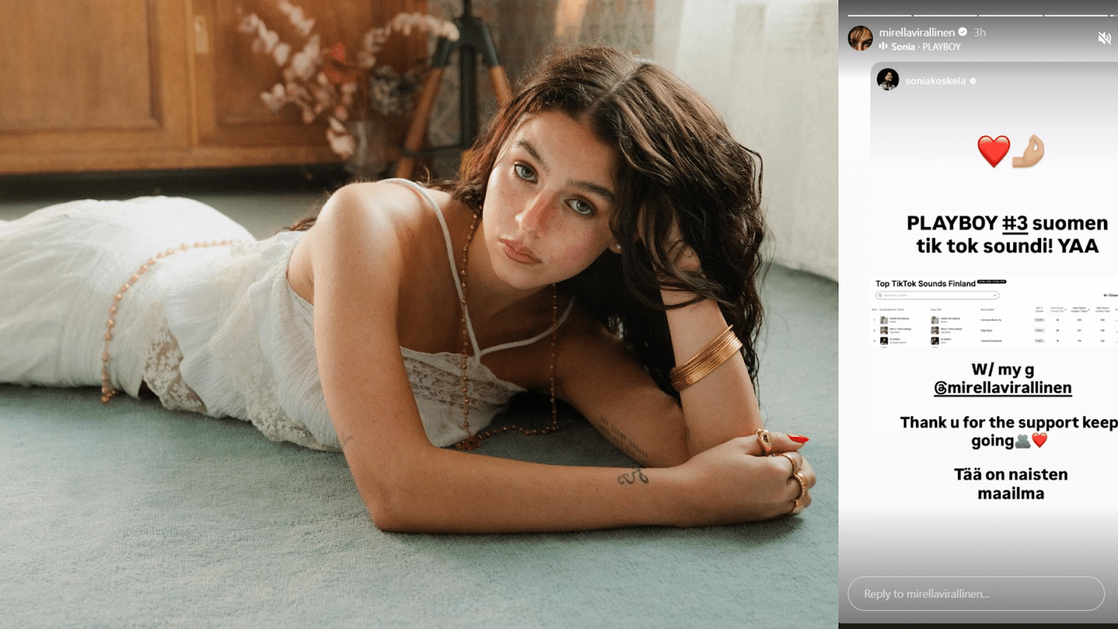 Mirella uusi kappale Kaikki viel edessä nousi TikTokin kolmen kärkeen Suomessa